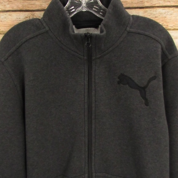 PUMA Gray/Black Zip-Front Jacket Men's L - Picture 2 of 16